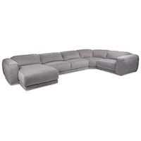 Contemporary 4-Seat Sectional Sofa with Right Arm Sitting Chaise and Adjustable Height Back Cushions