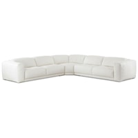 Contemporary 4-Seat Sectional Sofa with Wide Seats and  Adjustable Height Back Cushions