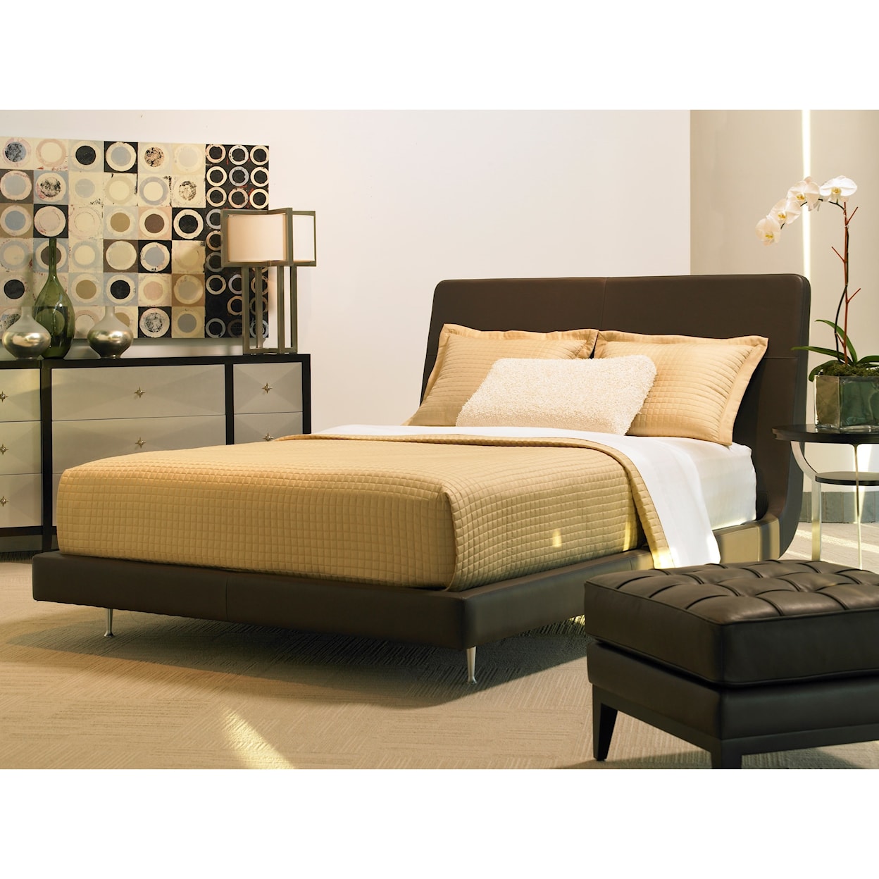 American Leather Menlo Park Bed King Upholstered Bed