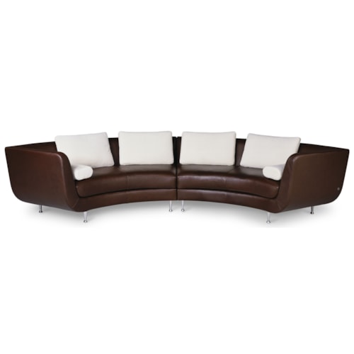 Contemporary 4-Seat Curved Sectional Sofa 