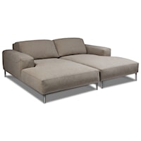 Contemporary European-Style 2-Seat Sectional Sofa Pit with Adjustable Height Back Cushions
