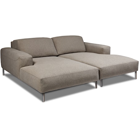 2-Seat Pit Style Sectional Sofa