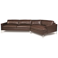 Contemporary 3-Seat Sectional Sofa with Left Arm Sitting Cuddler