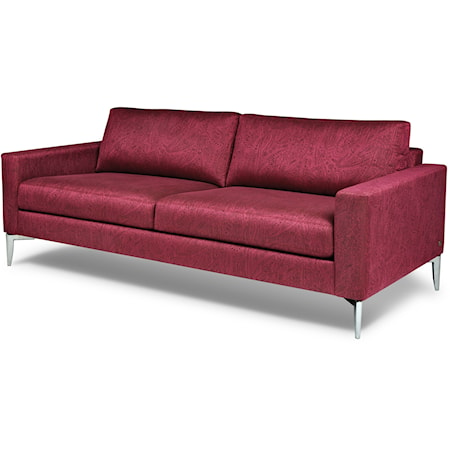 Contemporary 2-Seat Sofa with Metal Legs