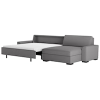 Two Piece Sectional Sofa with Queen Sleeper & LAS Oversized Chaise Lounge
