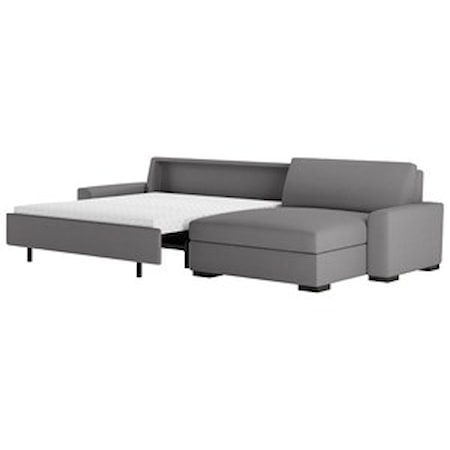 2 Pc Sectional w/ Queen Sleeper & Lge Chaise