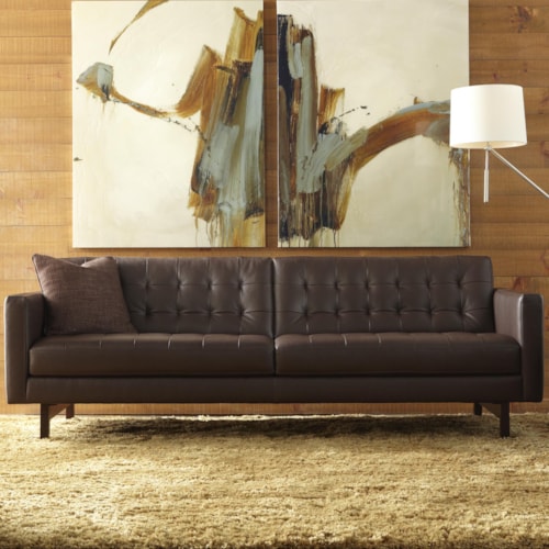 Casual Sofa with Buttonless Tufted Seat Back