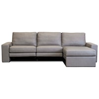Contemporary 3-Seat Power Reclining Sectional Sofa with USB Chargers and Left Arm Sitting Chaise