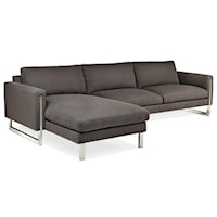 Contemporary Chaise Sofa with Metal Legs