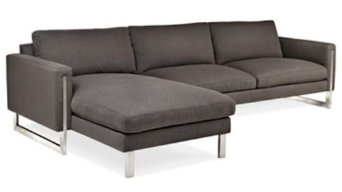 Contemporary Chaise Sofa with Metal Legs