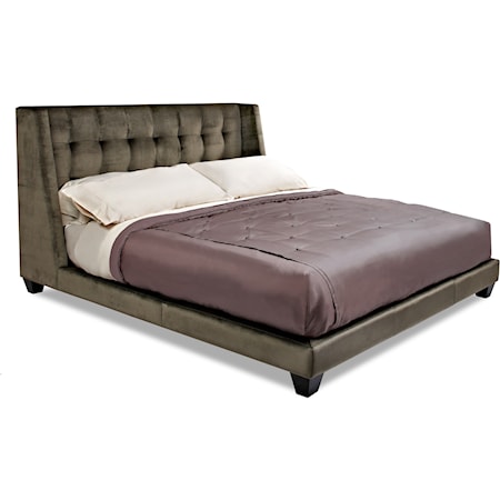 California King Upholstered Shelter Bed