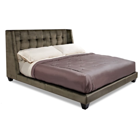 Queen Upholstered Shelter Bed