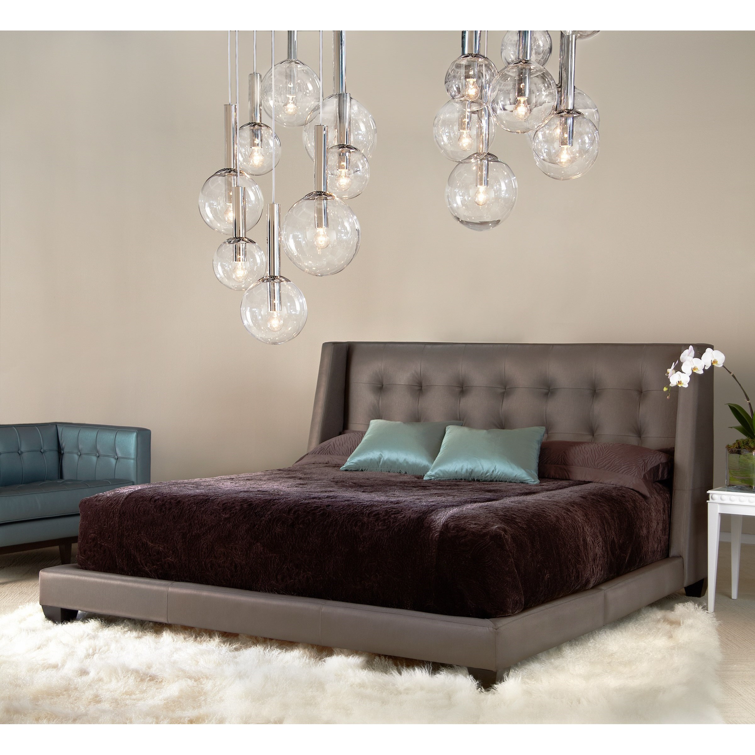 Queen Upholstered Shelter Bed