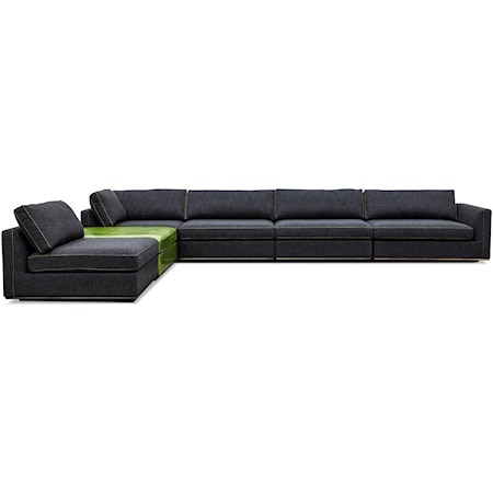 5-Seat Sectional Sofa w/ Ottoman
