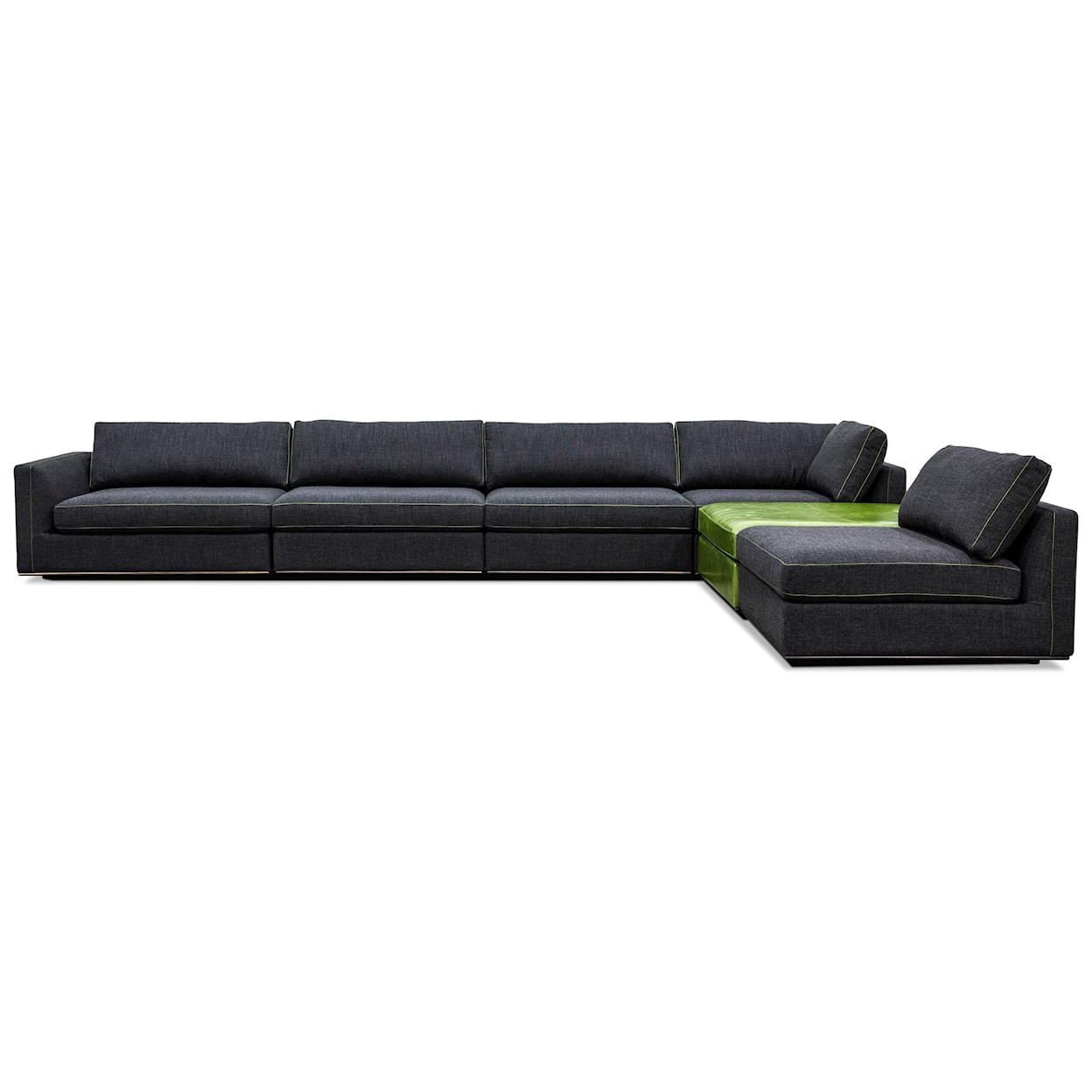 American Leather Siena 5-Seat Sectional Sofa w/ Ottoman
