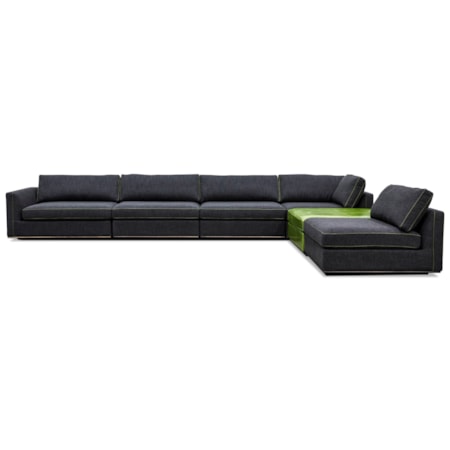 5-Seat Sectional Sofa w/ Ottoman