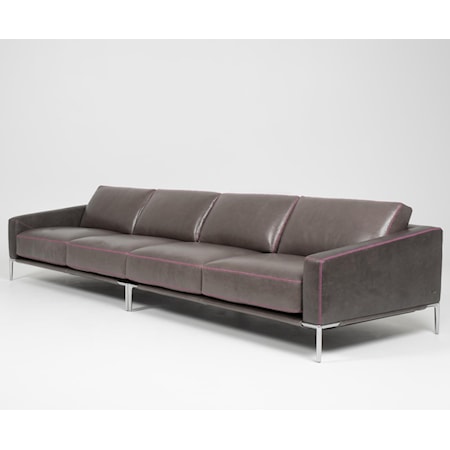 Contemporary 4-Seat Sofa with Metal Legs