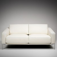 Contemporary Loveseat with Metal Legs