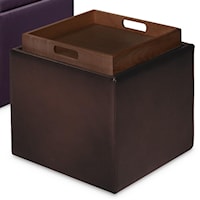 Square Storage Ottoman with Tray