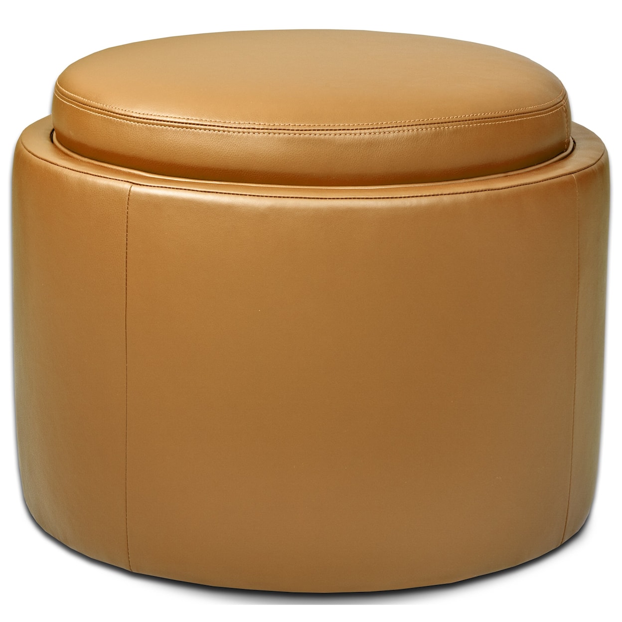 American Leather Uno Round Storage Ottoman