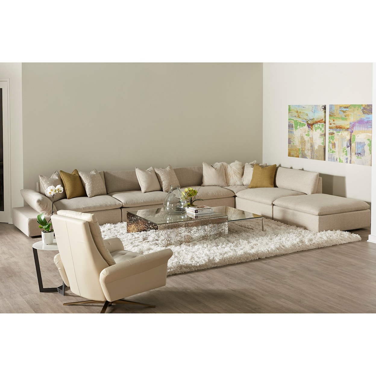 American Leather Versa 6-Piece Grand Sectional