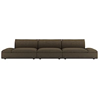 Casual Contemporary 3-Piece Studio 34" Deep Sectional