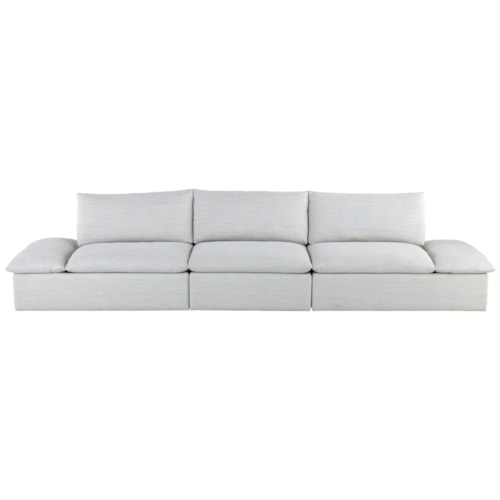 Casual Contemporary 3-Piece Studio 34" Deep Sectional