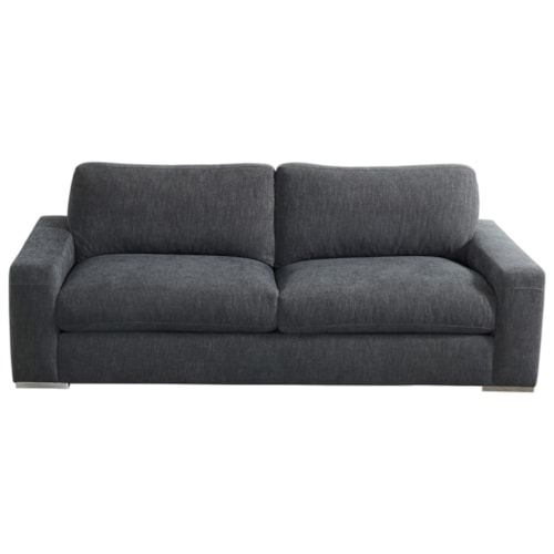 Contemporary Loveseat with Track Arms