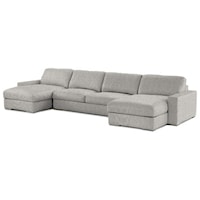Contemporary 3-Piece Sectional Sofa with Two Chaises
