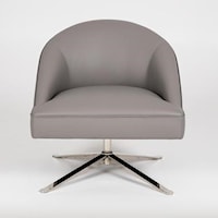 Contemporary Swivel Chair with Metal Base