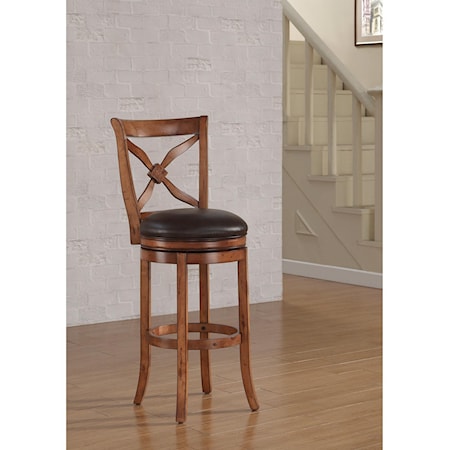 X-Back 30" Provence Upholstered Swivel Stool