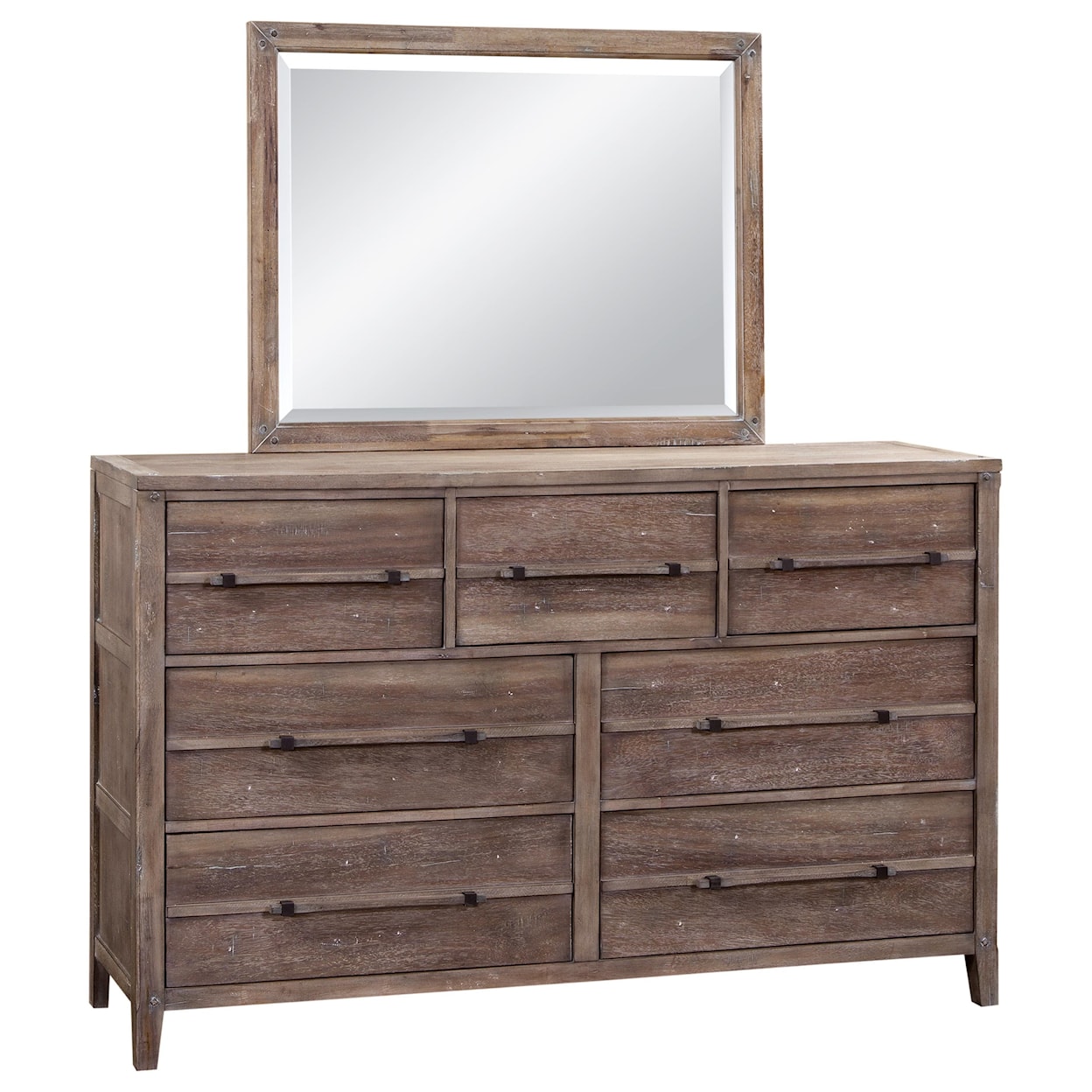 American Woodcrafters Aurora Dresser and Mirror