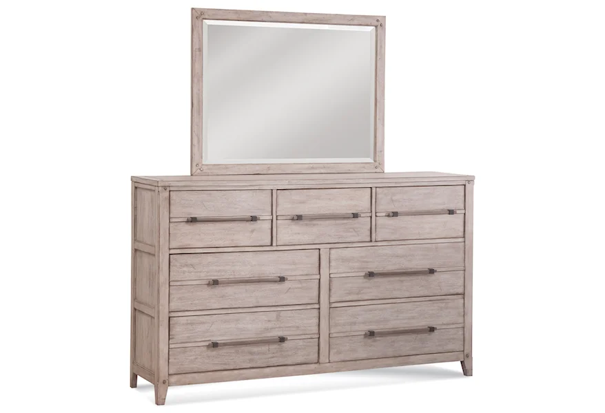 Aurora Dresser and Mirror Set by American Woodcrafters at Howell Furniture