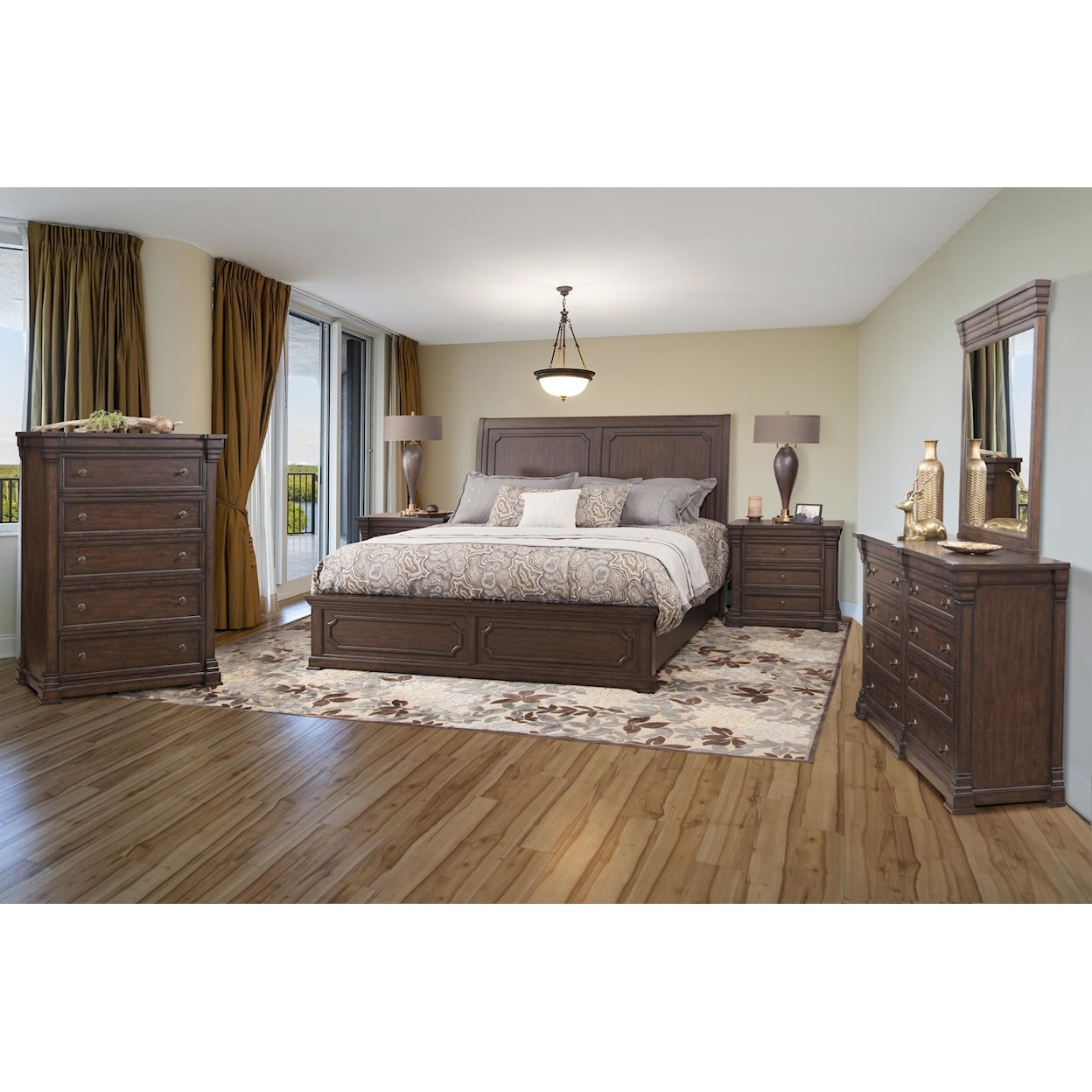 American Woodcrafters Kestrel Hills 7pc Queen Bedroom Group