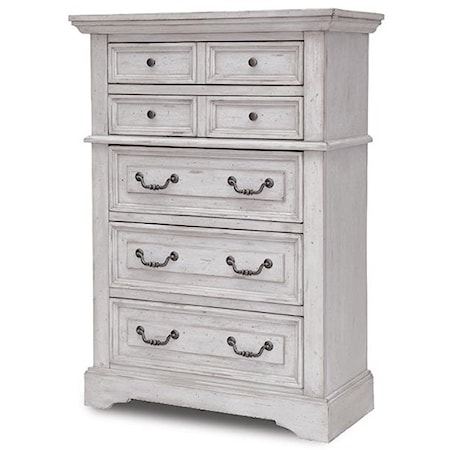 Five Drawer Chest Antique White