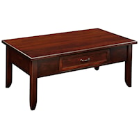 Coffee Table w/ 1 Drawer in Cherry Wood