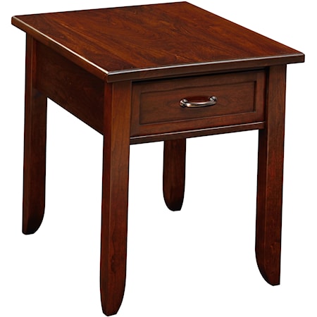 End Table w/ 1 Drawer in Cherry Wood