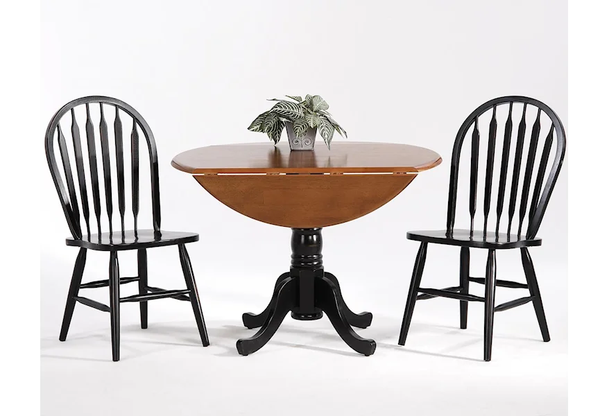 Farmhouse and Traditional Windsor Drop Leaf Table w/ Side Chairs by Amesbury Chair at Dinette Depot