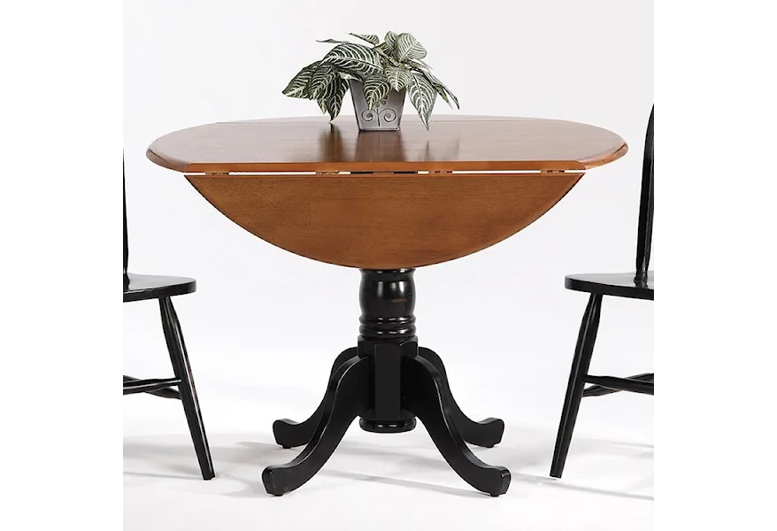 Farmhouse and Traditional Windsor Drop Leaf Pedestal Table by Amesbury Chair at Dinette Depot