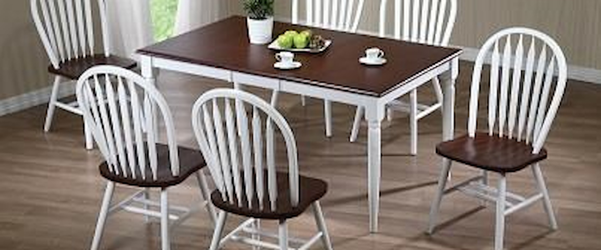 36x48x60  Solid Hardwood Butterfly Leaf Table with 6 windsor chairs