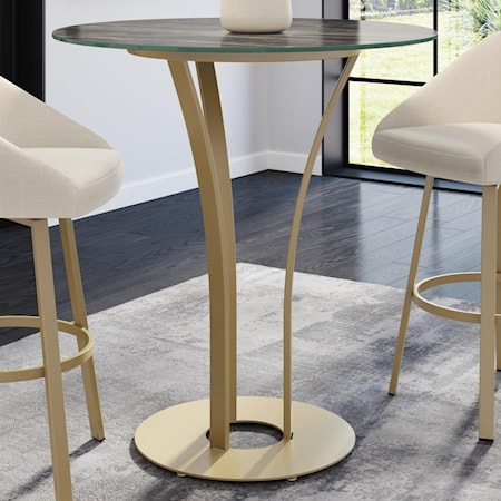 Customizable Dalia Bar Table with Marble-Look Top