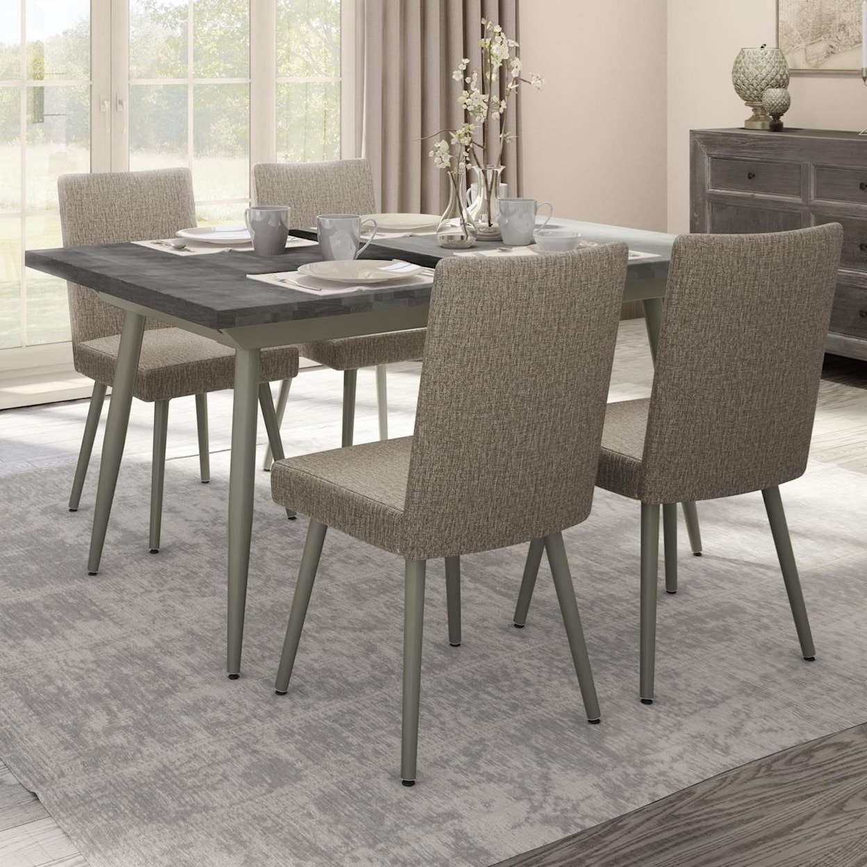 Amisco Boudoir 5-Piece Belleville Extendable Table Set