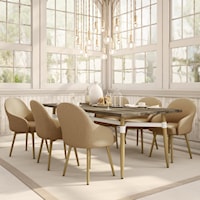 Customizable 7-Piece Link Dining Table Set with Wood Top