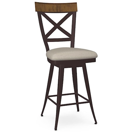 26" Kyle Swivel Stool with Upholstered Seat