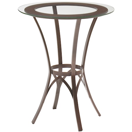 Kai Bar Table w/ Wood Ring & Glass Top