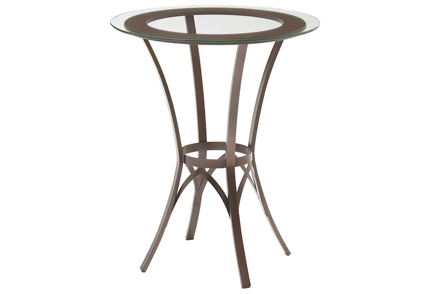 Countryside Kai Bar Table w/ Wood Ring & Glass Top by Amisco at Esprit Decor Home Furnishings
