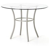 Customizable Lotus Table with Round Glass Top and Splayed Legs