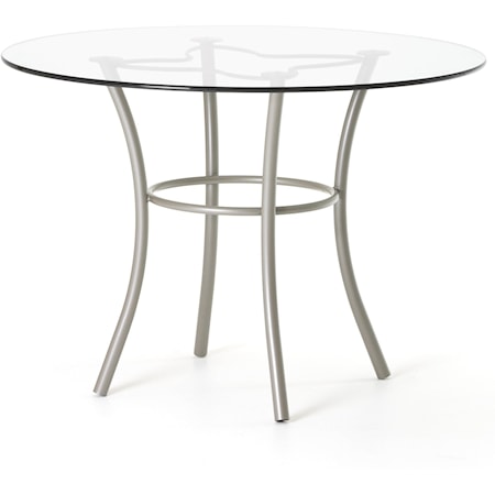 Customizable Lotus Table with Round Glass Top and Splayed Legs