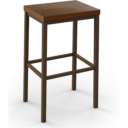 26" Counter Height Bradley Stool with Wood Seat