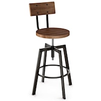 Architect Stool with Wooden Seat and Back